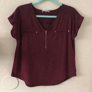 Maroon top